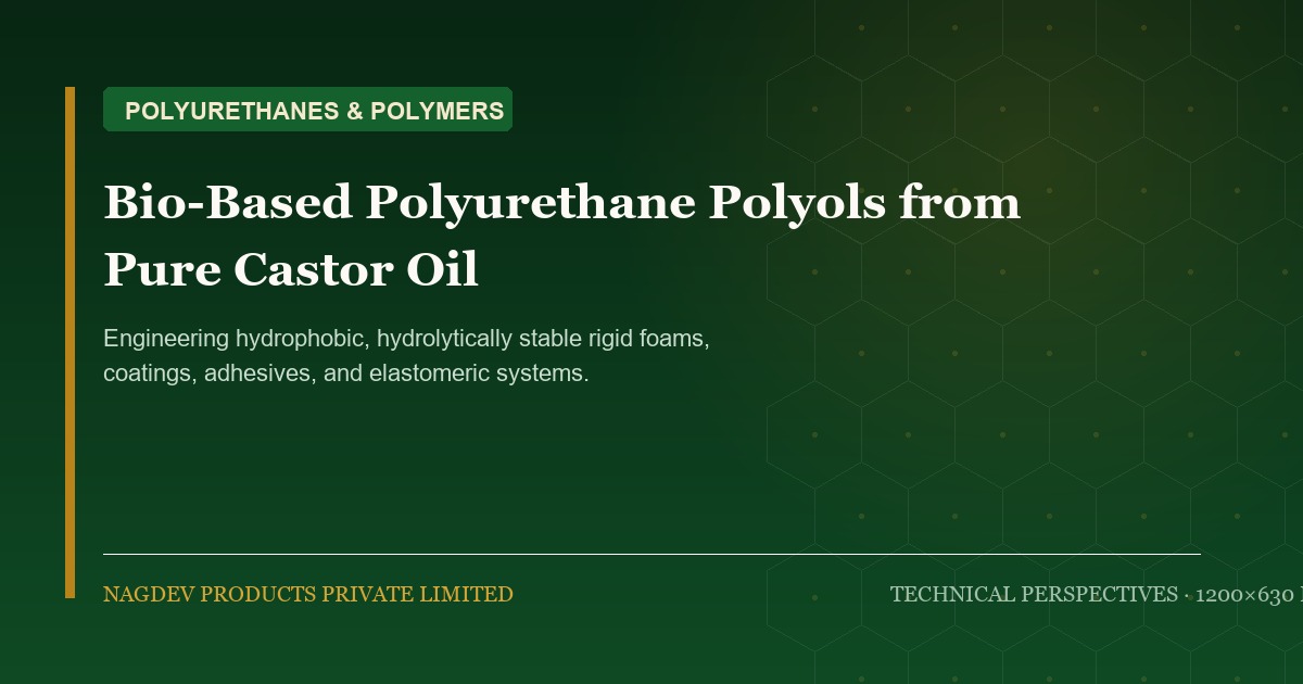 Bio-Based Polyurethane Polyols from Castor Oil: Next-Generation Automotive & Insulation Solutions