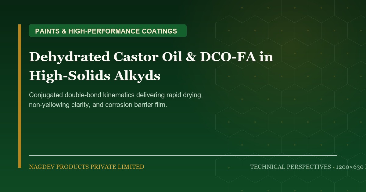 Dehydrated Castor Oil & DCO-FA in High-Solids Alkyds and Coatings