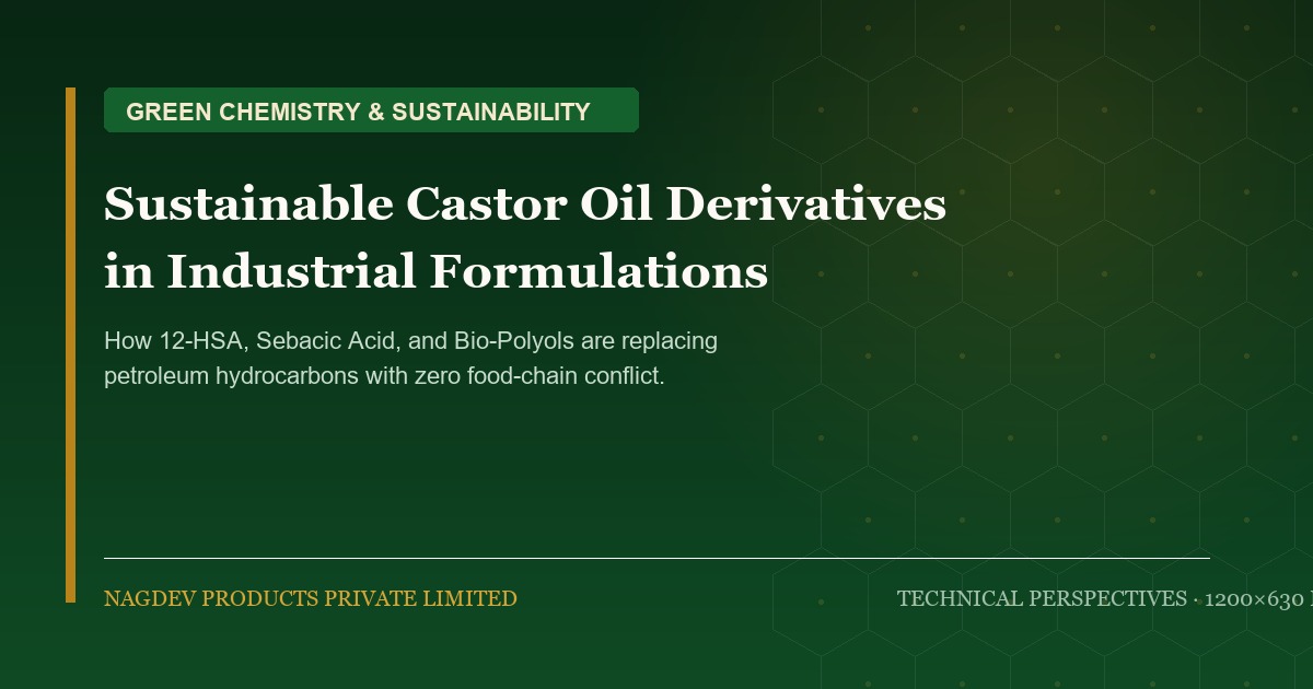 Sustainable Castor Oil Derivatives in Industrial Formulations: The Green Chemistry Shift